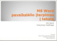 MS Word - paveikslėlių įterpimas į tekstą